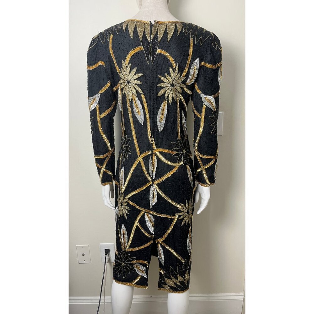 MANNEQUIN BEADED SEQUIN DISCO DRESS M - Picture 8 of 12